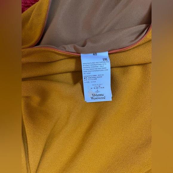 Vivienne Westwood RED LABEL DRESS AW15 NEW IT 40 Mustard - Picture 10 of 16
